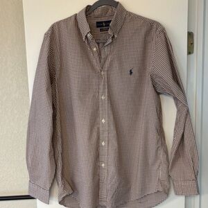 Ralph Lauren Men's Brown Gingham Shirt